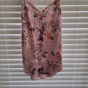 2 Victoria's Secret slip dresses in red and pink floral